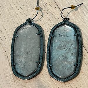 Kendra Scott Silver-Tone Earrings with Gray Stones